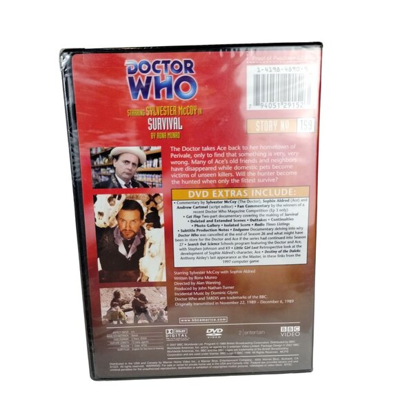 Doctor Who Survival Sylvester McCoy Seventh Doctor Story 159 BBC Video 2 Discs - Picture 3 of 4